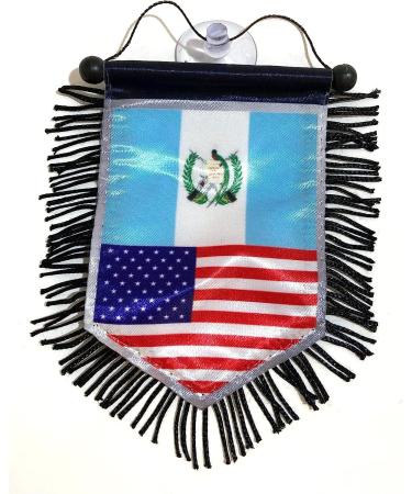 Guatemala American mini banner sports flag for car and home decoration door window wall small flag hanging decor accessories sticks to glass quick easy (Guatemala USA 01) - Buy Online on GoSupps.com