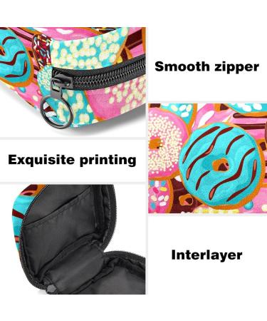 Menstruation Pad Bag with Zipper | Stylish Women's Tampon & Napkin Bag in Sweet Donut Pink & Green - Buy Online on GoSupps.com