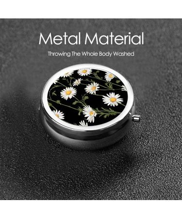 Shop Daisy Round Pill Box - 3 Compartment Portable Travel Medicine Organizer for Vitamins & Tablets - Buy Online on GoSupps.com