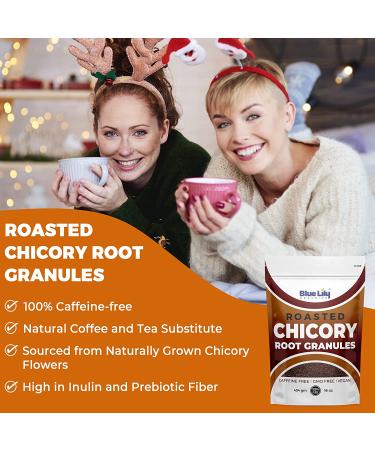 Blue Lily Organics Chicory Root Roasted Granules 16 oz - Caffeine-Free Coffee & Tea Substitute with Inulin - Prebiotic Source (1lb) - Buy Online on GoSupps.com