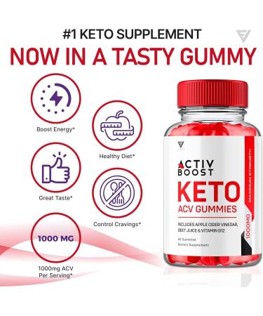 Activ Boost Activboost Keto ACV Gummies Advanced Support Active Boost Keto ACV Gummies Ketogenic Support Activeboost Maximum Strength 1000MG Apple Cider Vinegar Vitamin Supplement (60 Gummies) - Buy Online on GoSupps.com