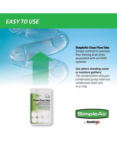 SimpleAir Clean Flow HVAC Drain Line Treatment Tabs - 2-Pack, 12 Count | Effective Cleaner for Improved Air Quality - Buy Online on GoSupps.com