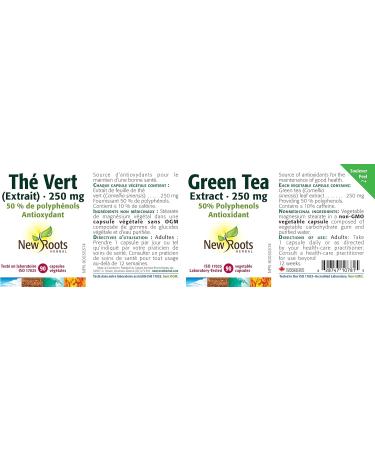 New Roots Herbal - Green Tea Extract 250mg 90 Capsules - Source of Antioxidants for the Maintenance of Good Health - Buy Online on GoSupps.com