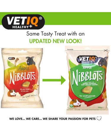 VetIQ Apple Nibblots 8x 30g Tasty Hamster Treats For Your Guinea Pig/s or Hamster/s Guinea Pig Treats with Added Vitamins For Skin & Coat with Rosemary Extract Apple 8PK 30 g (Pack of 8) - Buy Online on GoSupps.com