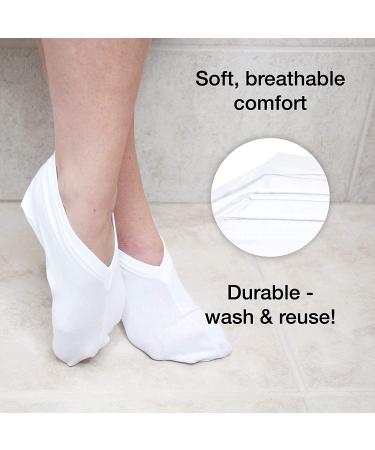 Eurow Moisturizing Therapy Socks - Cotton/Spandex Blend, White (2 Pairs) - Buy Online on GoSupps.com