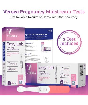 Versea Easy Lab One Step Pregnancy Kit - 2 Pack | 99% Accuracy Rapid Response Tests for Early Detection - Fast & Easy Home Use - Buy Online on GoSupps.com