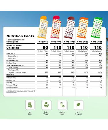 Lecka Energy Gel 12 Gels | for Endurance Exercise Made with Real Fruits and Basil Seeds Provides Natural Energy and Electrolytes (Variety Pack - All Flavors) - Buy Online on GoSupps.com