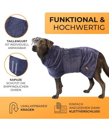 Cluffy Premium Dog Bathrobe - Ultra-Absorbent Summer Dog Clothing & Accessories | Improved Velcro Fastener (L) - Buy Online on GoSupps.com