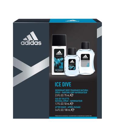 adidas Ice Dive 3 Piece Set 3 Piece Set Body Spray + Eau De Toilette + Aftershave - Buy Online on GoSupps.com