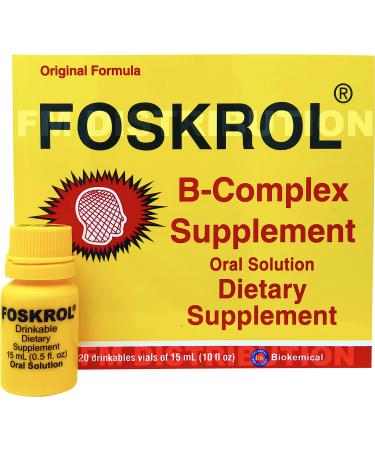 Foskrol (Complejo B) - B Complex Supplements 20 Count (Pack of 1)