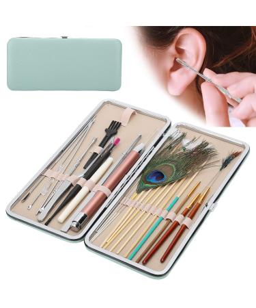 Ear Wax Removal Tool Set - Double Ended Spiral Ear Pick Spoon for Ear Care - 23 Mint Green Ear Picking Sets included - Buy Online on GoSupps.com