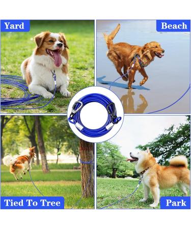 Buy 7.6m Dog Leash & Cable Ties for Large Dogs | Durable Dog Runner with Heavy-Duty Karabiner Clip | Ideal for Courtyards & Camping - Buy Online on GoSupps.com