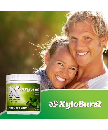 Xyloburst Xylitol Chewing Gum - Green Tea, 100 Pieces (5.29 oz) - Sugar-Free Freshness - Buy Online on GoSupps.com