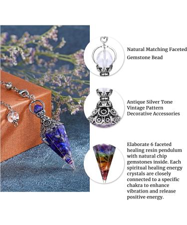 GEHECRST Natural Lapis Lazuli Healing Crystals Orgone Pendulum Reiki Gemstone Chips Dowsing Pendulum 6 Faceted Hexagonal Pointed Cone Resin Spiritual Pendant for Divination  Wicca  Energy Balancing - Buy Online on GoSupps.com