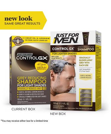 Just for Men Control GX Grey Reducing Shampoo for Lighter Shades of Hair | Blonde to Medium Brown | 4 Fl Oz - Pack of 1 - Buy Online on GoSupps.com