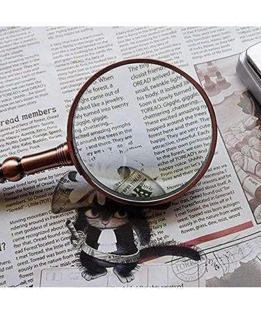 Portable Magnifiers Portable Retro Style Pure Copper Border Old Man Reading 20 Times Handheld HD Light Students with High Magnification Observation Insec Full of Stars - Buy Online on GoSupps.com