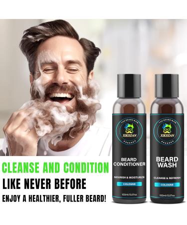 Beard Wash & Conditioner Set | Natural Softener with Argan & Jojoba Oils | Perfect Gifts for Dad Boyfriend & Husband | Christmas & Father's Day Stocking Stuffers - Buy Online on GoSupps.com
