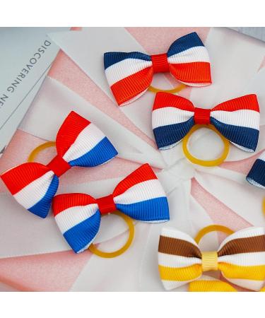 KANGAROO 120PCS Cute Puppy Dog Bow Hair Bows with Rubber Bands | Handmade Pet Grooming Accessories - Buy Online on GoSupps.com