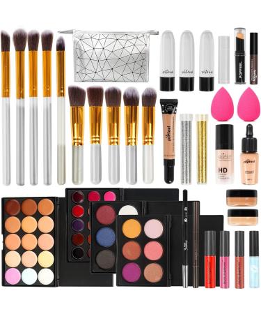 FantasyDay All-in-one Holiday Makeup Gift Set | Makeup Kit for Women Full Kit Cosmetic Essential Starter Bundle Include Eyeshadow Palette Lipstick Blush Foundation Concealer Face Powder Lipgloss Brush - Buy Online on GoSupps.com