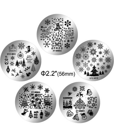 Howaf Christmas Nail Stamp Template - 10 PC Nail Art Stamping Plates & Stencils for Festive Nail Decorations - Buy Online on GoSupps.com