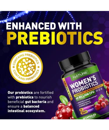 Probiotics for Women - 60 Billion CFUs 16 Strains with Cranberry D-Mannose & Prebiotics - Supports Digestive Immune & Vaginal Health - Non-GMO Dairy & Gluten-Free - 60 Veggie Capsules 60 Count (Pack of 1) - Buy Online on GoSupps.com