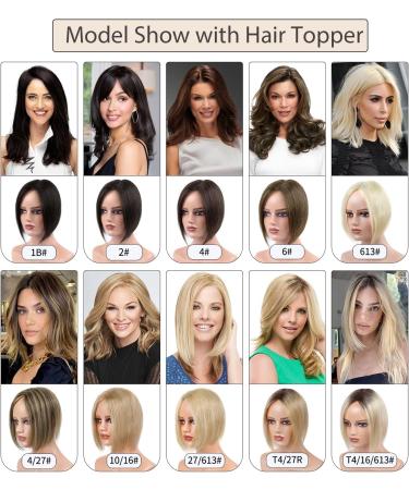 Mofasal Blonde Human Hair Topper 10 Inch - Women's Real Hair Toppers for Thinning Hair in 10/16# Dark Blonde with Light Blonde - Buy Online on GoSupps.com