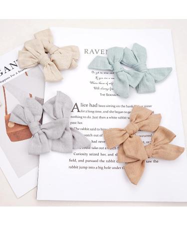 Linen Fabric Hair Bows Alligator Clips - 40 Pieces for Girls, Toddlers, Kids, Teens - Buy Online on GoSupps.com