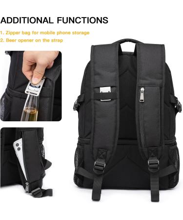 TUGUAN Insulated Cooler Backpack 38/42 Cans Double Deck Leakproof Lightweight - Black Beach Picnic Lunch Bag - Buy Online on GoSupps.com