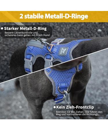 Huntboo Outbreak-Proof Dog Harness & Safety Dishes - Reflective Adjustable Vest for Small Dogs (Vista Blue Size S) | Shop Now - Buy Online on GoSupps.com