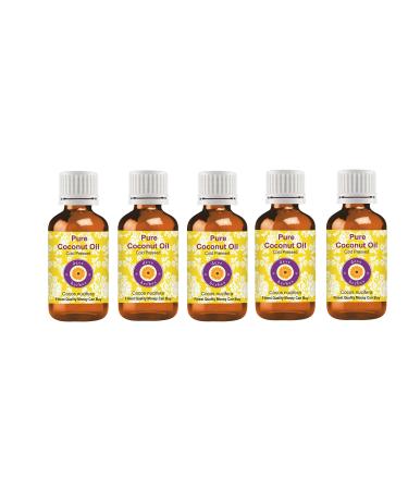 Deve Herbes Pure Coconut Oil Cocos nucifera Cold Pressed Pack of Five 100ml X 5 168 oz