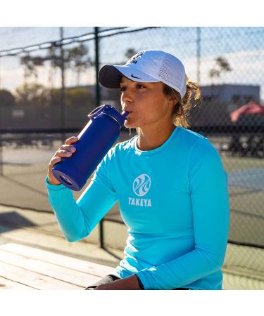 Takeya Pickleball Insulated Water Bottle 32oz with Straw Lid - Backspin Pink - Buy Online on GoSupps.com