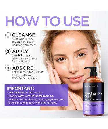 Niacinamide Serum for Face 10% with Zinc 1% Vitamin B3 Anti-Aging, Advanced Skin Care for Even Tone, Texture and Hydrating Cruelty Free 8 Oz - Buy Online on GoSupps.com