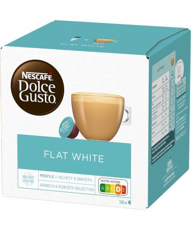 Nescaf Dolce Gusto Flat White - 96 Coffee Capsules (6-Pack) | Arabica & Robusta Beans Creamy Milk Aroma Sealed for Freshness - Buy Online on GoSupps.com