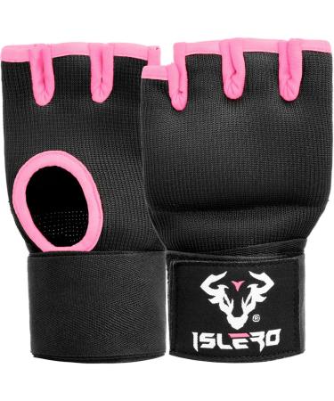Islero Boxing Bandages 93cm Fast Long Wrist Loops Gel Inner Gloves Padded Protection for Muay Thai MMA Martial Arts Boxing & Speedbag S/M Rose - Buy Online on GoSupps.com