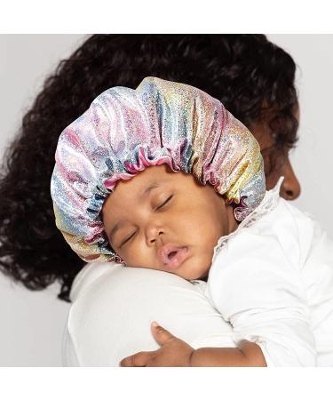 Glitter Kids Satin Bonnet: Adjustable Sleep Cap for Curly Baby Hair | Silk Night Hat - Buy Online on GoSupps.com