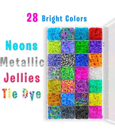 11,900+ Rubber Band Bracelet Refill Kit - 11,000 Loom Bands, 28 Colors, 600 S-Clips, 200 Beads, 30 Charms, 52 ABC Beads - Loom Bracelet Making Kit in Giftable Case - Buy Online on GoSupps.com