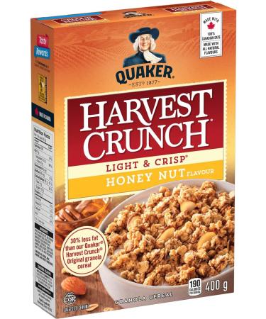 Quaker Harvest Crunch Light & Crisp Honey & Nut Flavour Granola Cereal 400 g Light & Crisp Honey 400 g (Pack of 1) - Buy Online on GoSupps.com