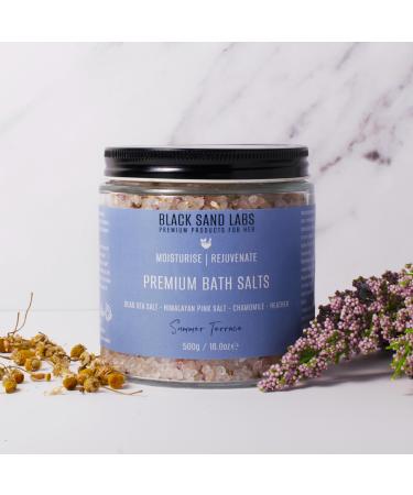 Black Sand Labs Premium Bath Salts for Her Premium Blend of Dead Sea & Himalayan Pink Salts and Botanicals That Moisturises and Rejuvenates Skin Luxury Bath Salts for Women (Summer Terrace)