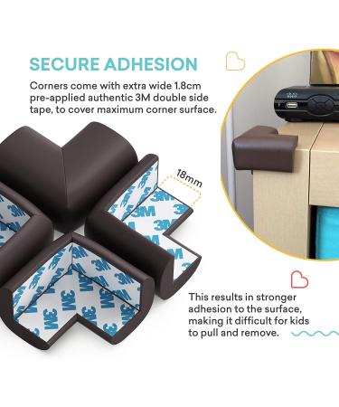 Soft Baby Proofing Corner Guards & Edge Protectors - Pre-Taped Table Corner Protector  Child Safety Furniture Bumper  Sharp Corner Cushions  8 Pack  Brown Brown Large (Pack of 8) - Buy Online on GoSupps.com