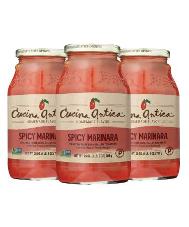 Cucina Antica Pasta Sauce Spicy Marinara 25 Ounce (Pack Of 3)