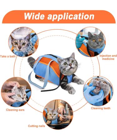 Adjustable Cat Swimming Bag - Anti-Bite & Scratch Protection | Hard-Wearing Mesh Shower Pocket for Small & Medium Cats - Buy Online on GoSupps.com