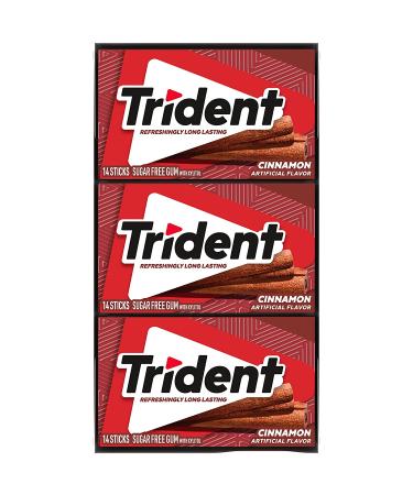 Trident Cinnamon Sugar Free Gum  14 Count (Pack of 12) (168 Total Pieces) - Buy Online on GoSupps.com