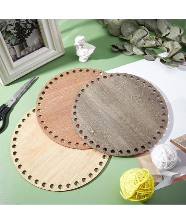 PandaHall Wooden Basket Bottoms for DIY Craft - 7.8 Round Crochet Base, Large Natural Wood Shaper for Weaving, 8mm Hole, 3 Colors - Buy Online on GoSupps.com