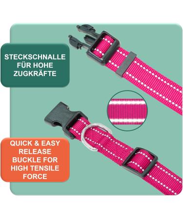 Dey Premium Reflective Dog Collar - Adjustable Nylon for Small & Large Dogs | Multiple Colors & Sizes Available - Buy Online on GoSupps.com