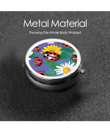 Colorful Ladybird Mini Round Pill Box | 3 Compartment Organizer for Travel & Home Use | Portable Medicine Case - Buy Online on GoSupps.com