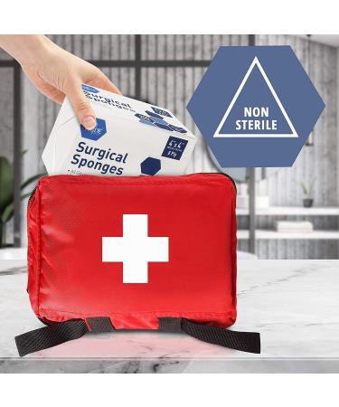 Medpride Surgical Sponges 200 Pack - 4'' x 4'' 8-Ply Gauze Pads for First Aid Wound Care - Non-Sterile, Nonstick, Disposable Absorbent Bandages - Buy Online on GoSupps.com