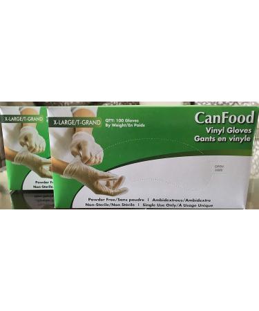 Can Food Vinyl Powder Free Gloves Extra Large XL 100 x 2 200 Pcs Transparent Powder Free Latex Free Disposable Non-Sterile Cleaning Cooking Hair Coloring Dish Washing and Protective Gloves - Buy Online on GoSupps.com