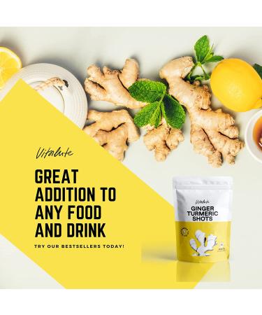 Ginger Shots with Turmeric - 80 Shots with Curcumin, Cayenne Pepper, and Vitamin C - Sugar-Free Ginger Powder Drink - Buy Online on GoSupps.com