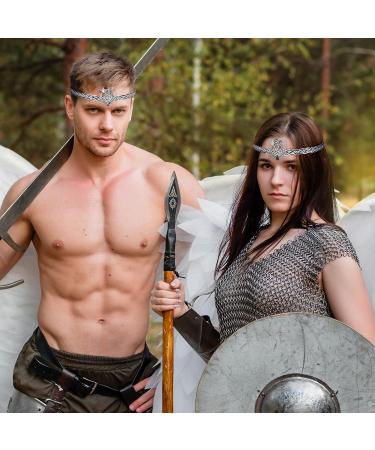 Coteeza Dragon and Moon Viking Crown Fairy Circlet Celtic Braided Headpiece Silver Black Renaissance Headband for Medieval Wedding, Carnival Cosplay - Unisex Hair Accessory - Buy Online on GoSupps.com