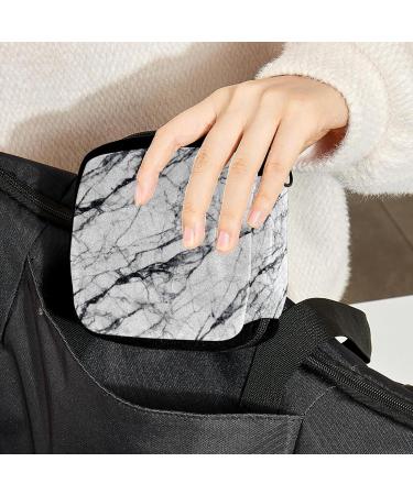 GIAPB Period Bag Sanitary Napkin Storage Holder | Period Makeup Pouch | Black White Marble Color - Buy Online on GoSupps.com